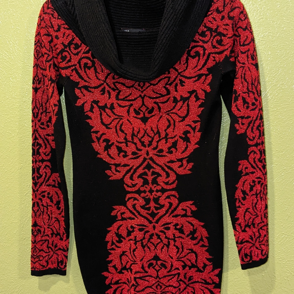 Elegant Red and Black Sweater